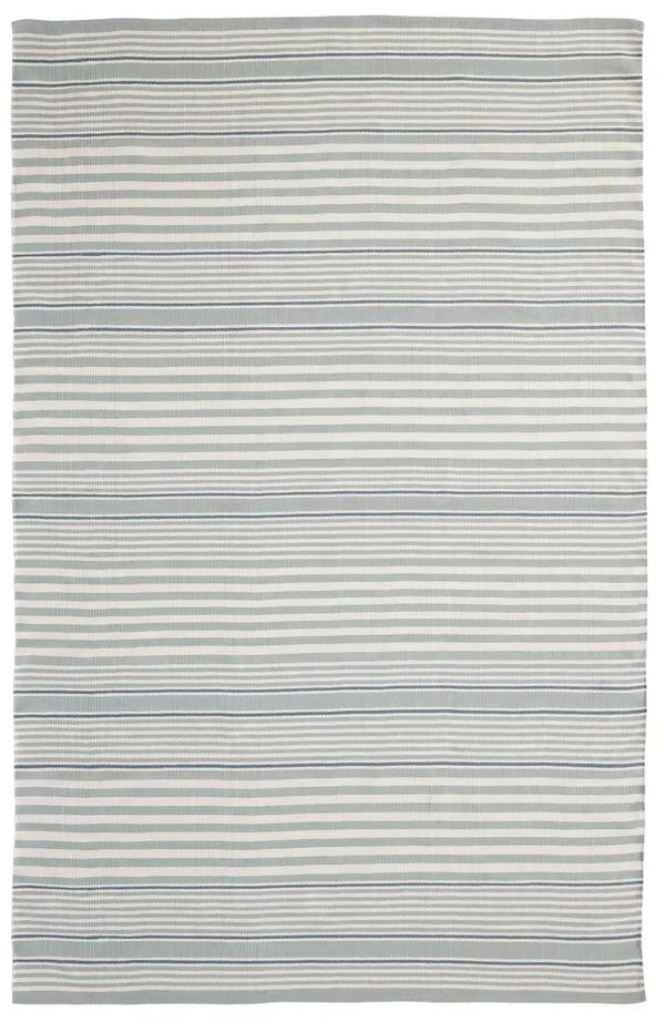 Dash & Albert - Rugby Stripe Light Blue Handwoven Indoor/Outdoor Rug