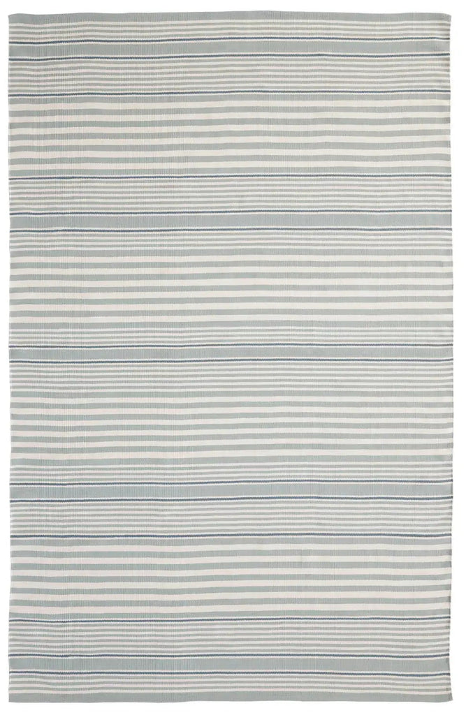 Dash & Albert - Rugby Stripe Light Blue Handwoven Indoor/Outdoor Rug