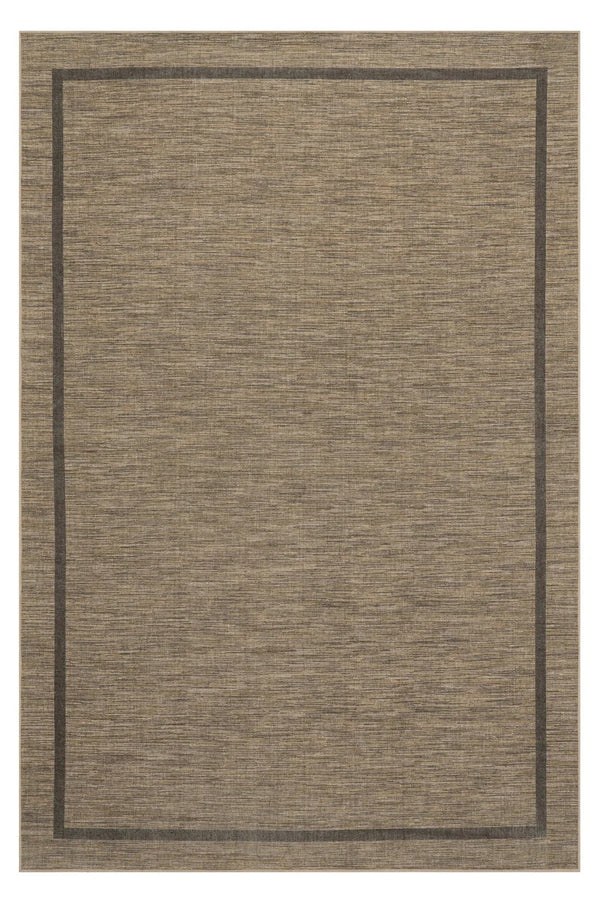 Dash & Albert - Hanover Modern Bordered Brown Machine Washable Rug
