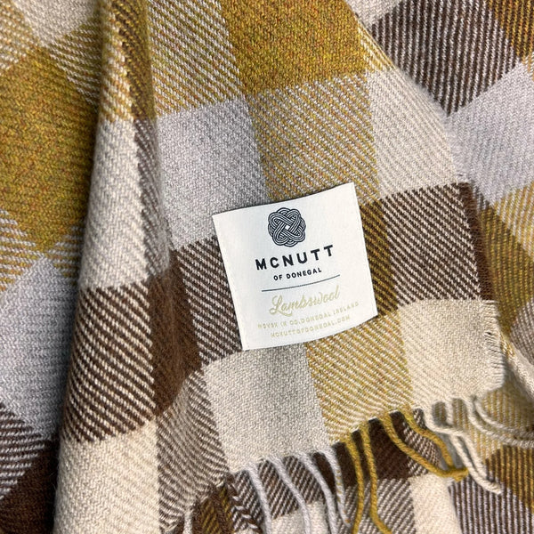McNutt of Donegal Lambswool Blanket - Caramello