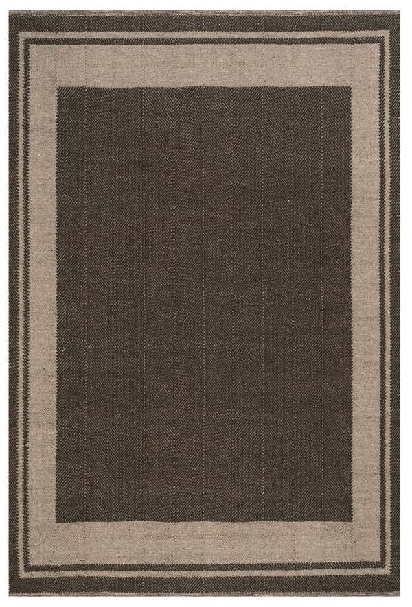 Dash & Albert - Canon Bordered Charcoal Wool Rug