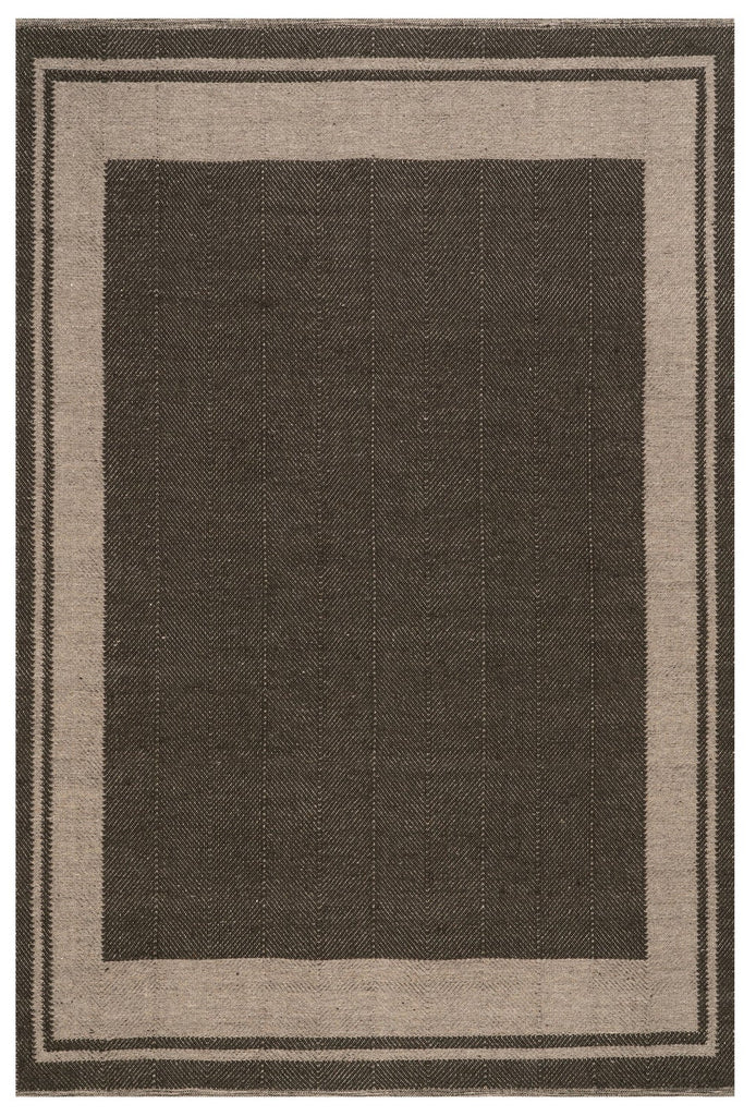 Dash & Albert - Canon Bordered Charcoal Wool Rug