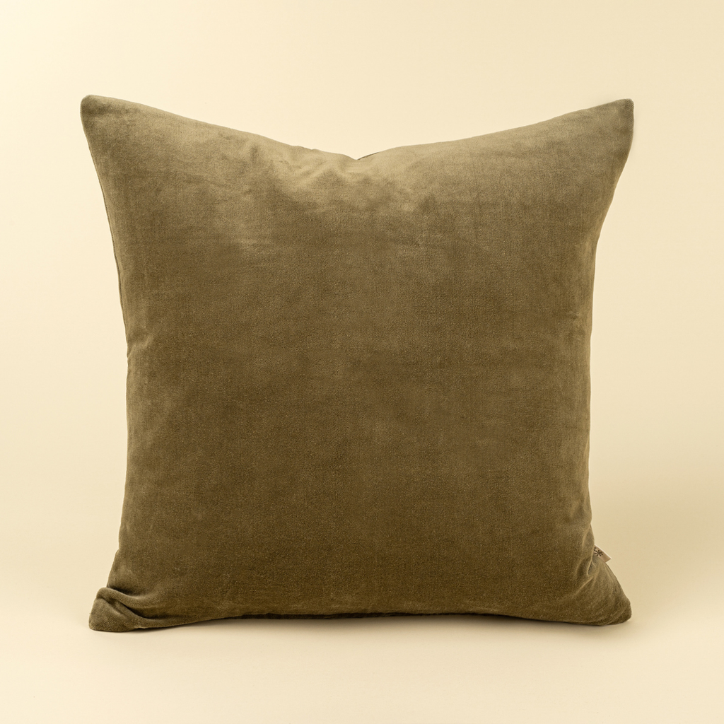 Vera Luxe Velvet Pillow - Olive (Two Sizes Available)