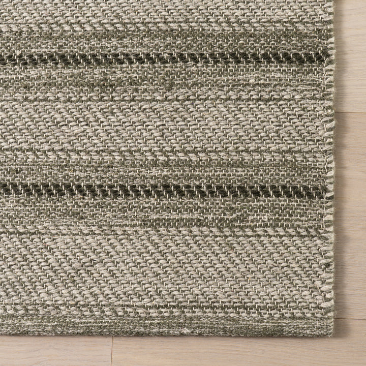 Dash & Albert - Mateo Striped Olive Wool Rug