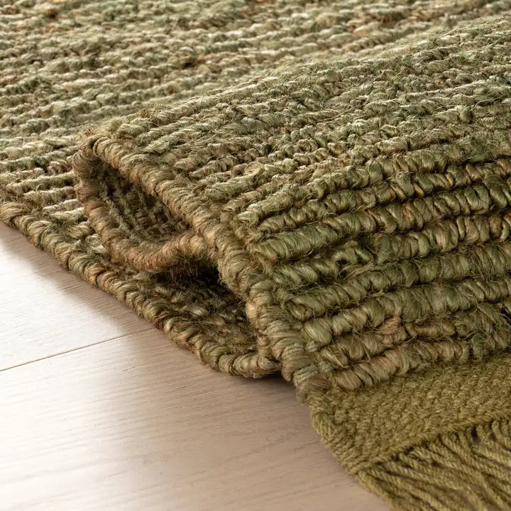 Dash & Albert - Varnu Textured Handmade Green Jute Rug