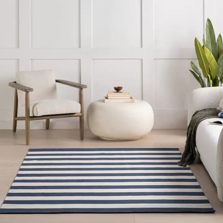 Dash & Albert - Banks Stripe Navy Handwoven Indoor/Outdoor Rug