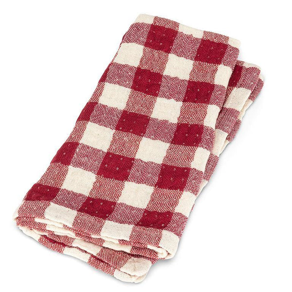 Gingham Check Napkins - Red (Sold Individually)