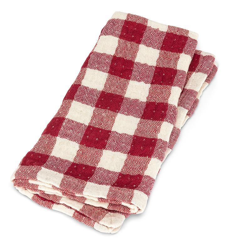 Gingham Check Napkins - Red (Sold Individually)