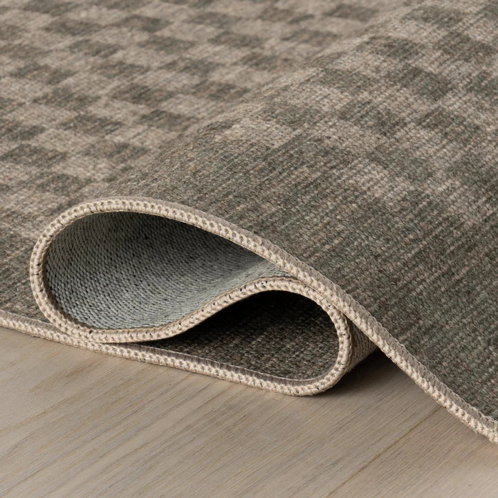 Dash & Albert - Watts Modern Checkered Charcoal Machine Washable Rug