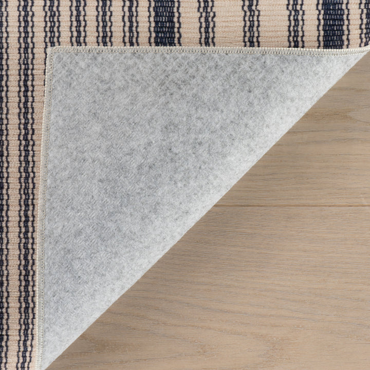 Dash & Albert - Clemira Coastal Striped Navy Machine Washable Rug
