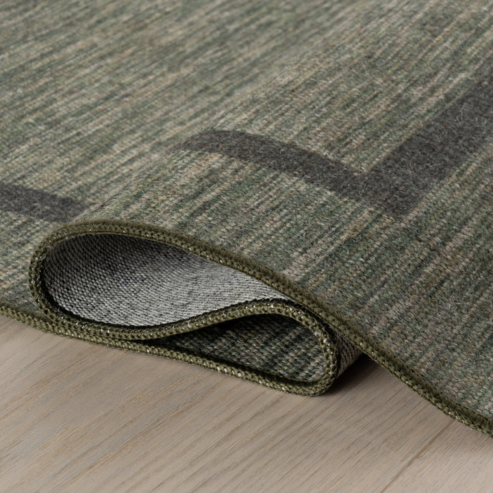 Dash & Albert - Hanover Modern Bordered Green Machine Washable Rug