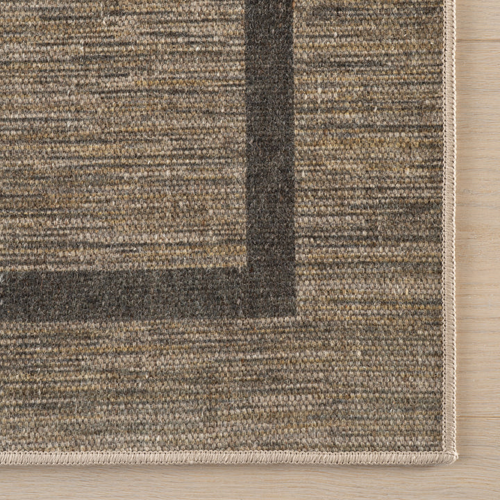 Dash & Albert - Hanover Modern Bordered Brown Machine Washable Rug