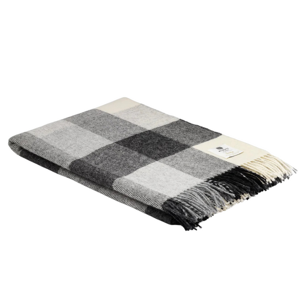 McNutt of Donegal Wool Blanket - Grey Check