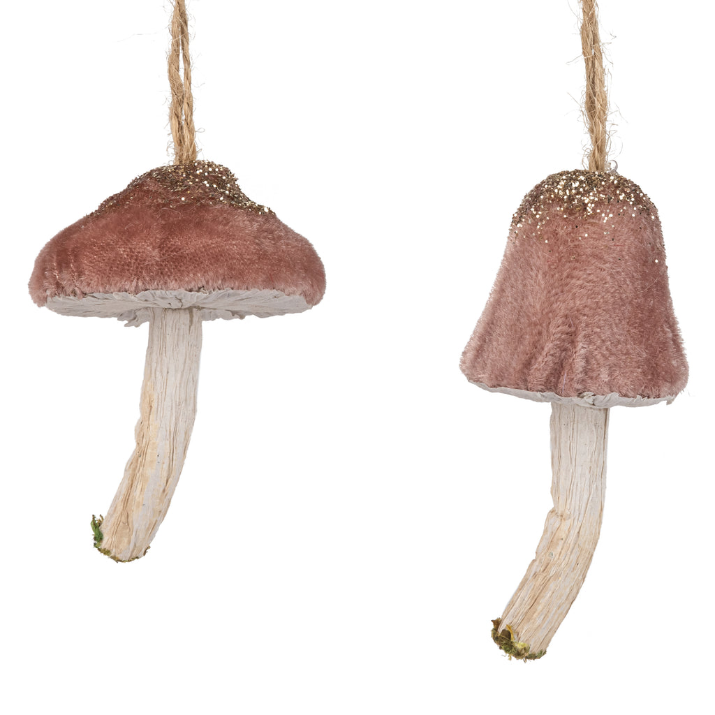 Velvet Mushroom Ornaments (Two Styles Available)