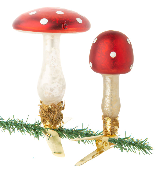 Glass Mushroom Ornaments (Two Styles Available)