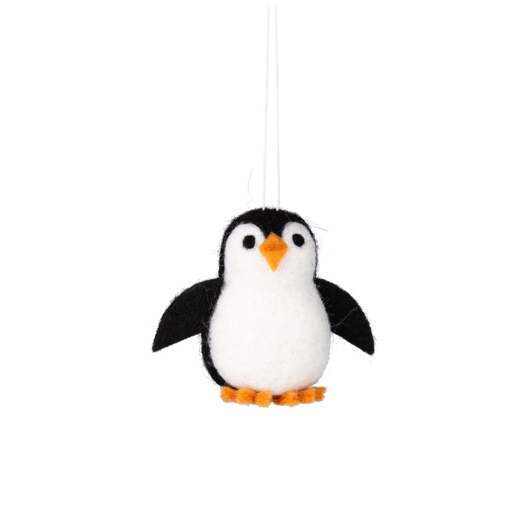 Felted Penguin Ornament