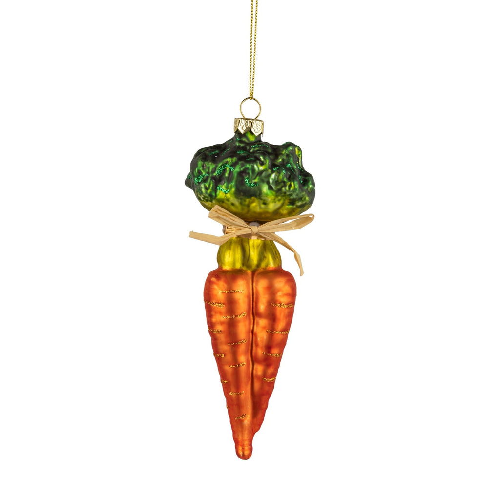 Glass Carrot Ornament with Twine