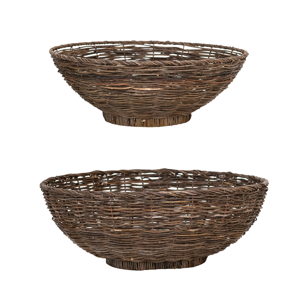 Woven Rattan Bowls (Two Sizes Available)