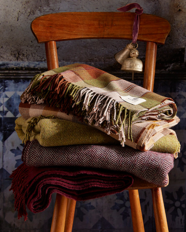 McNutt of Donegal Lambswool Blanket - Autumn Plaid