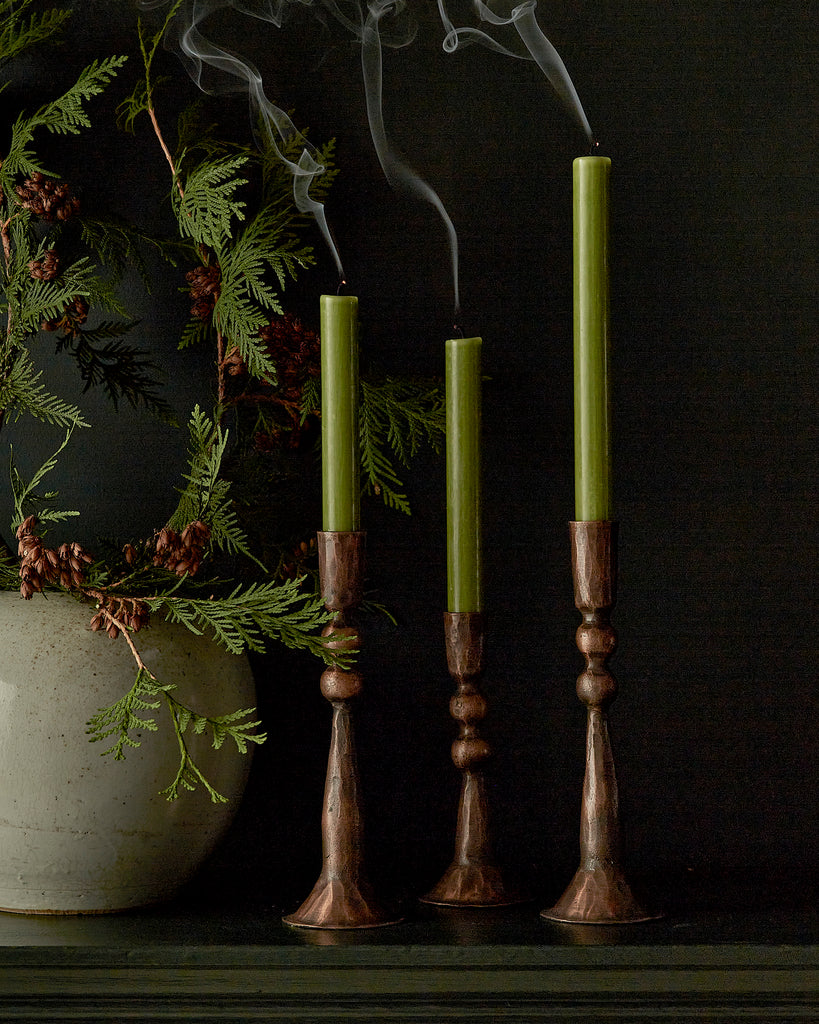 Caldera Tarnished Copper Candlesticks  (Two Sizes Available)
