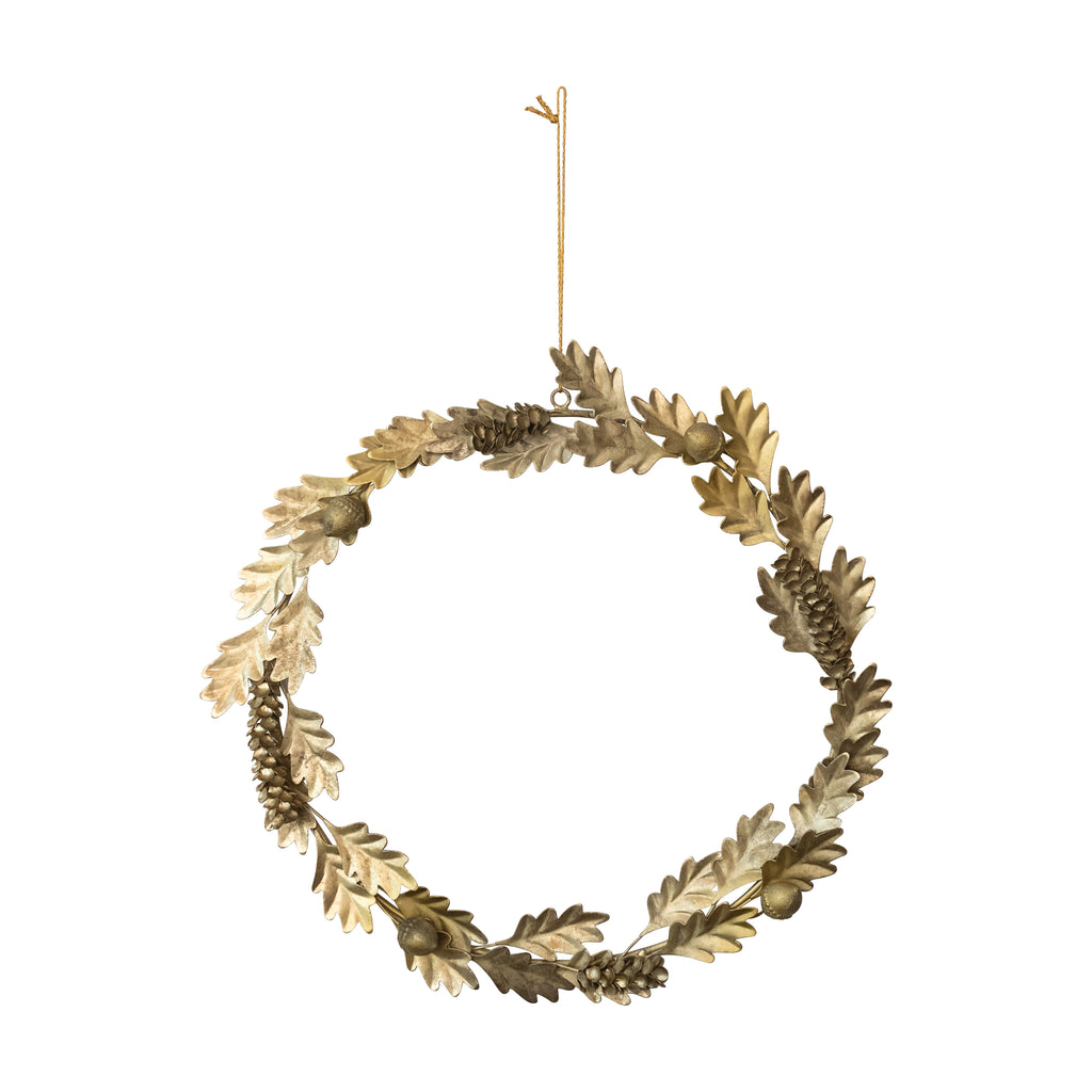 Oak Leaf Metal Wreath