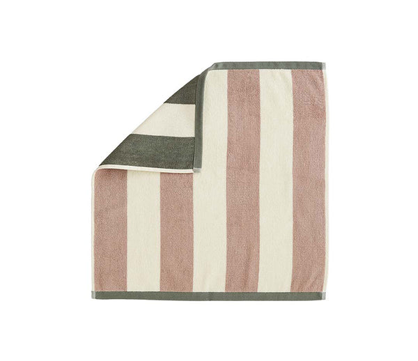 Reversible Terry Towel - Rose / Khaki (20" x 20")