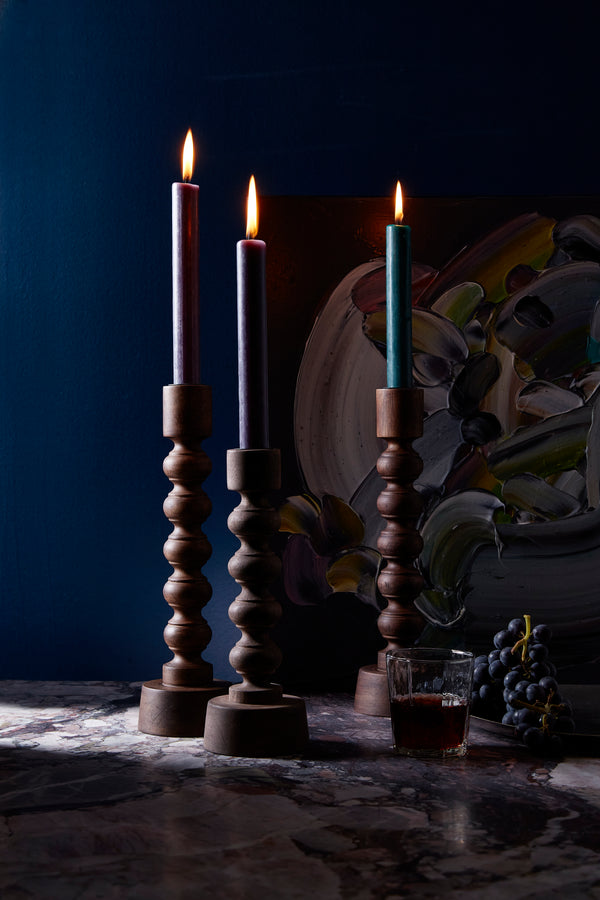 Woodspun Candle Holders (Two Sizes Available)