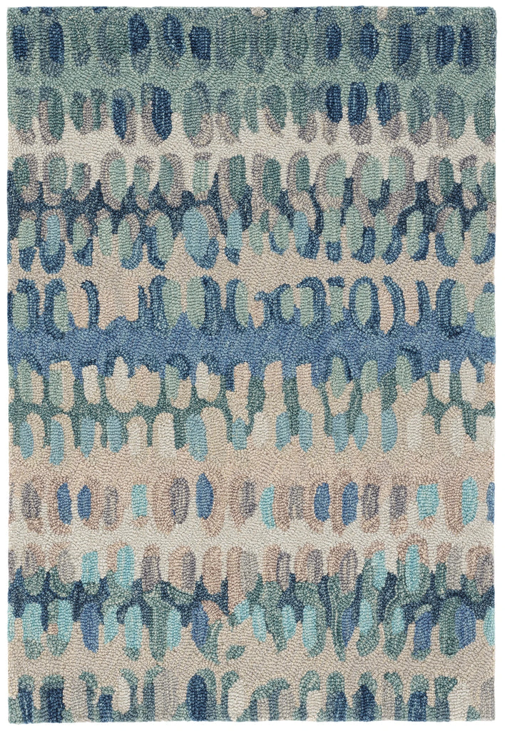 Dash & Albert - Paint Chip Blue Hand Micro Hooked Wool Rug