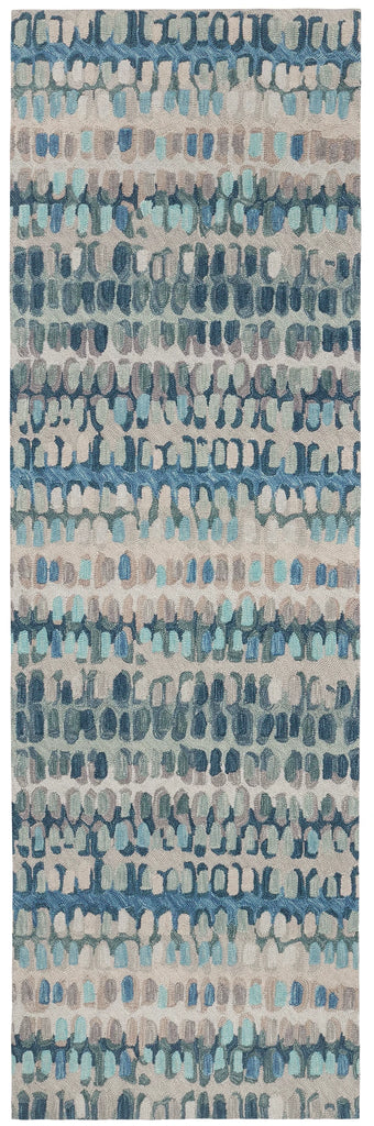 Dash & Albert - Paint Chip Blue Hand Micro Hooked Wool Rug