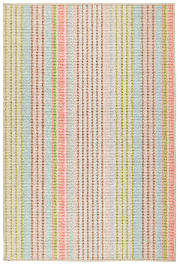 Dash & Albert - Ana Ticking Aqua Machine Washable Rug