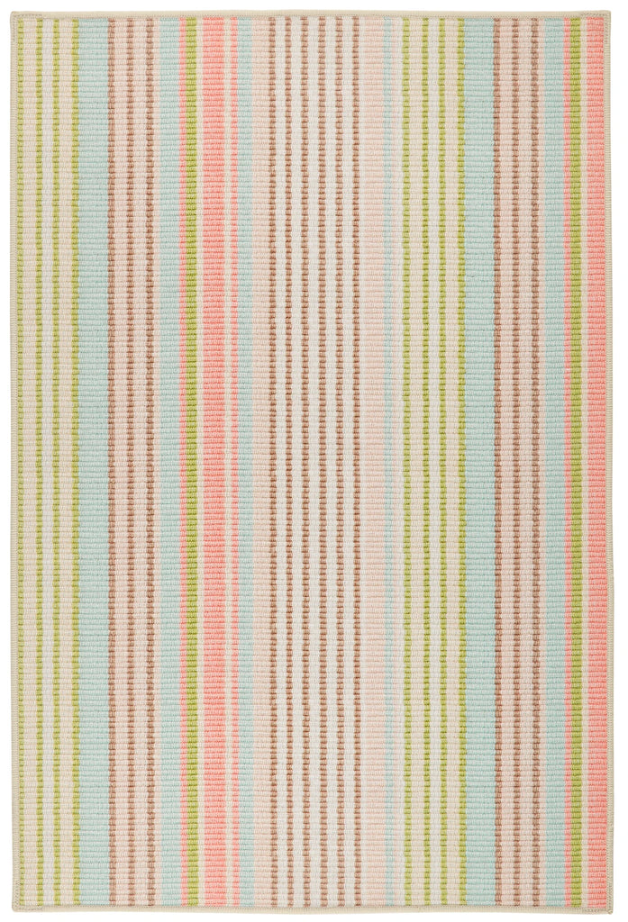 Dash & Albert - Ana Ticking Aqua Machine Washable Rug