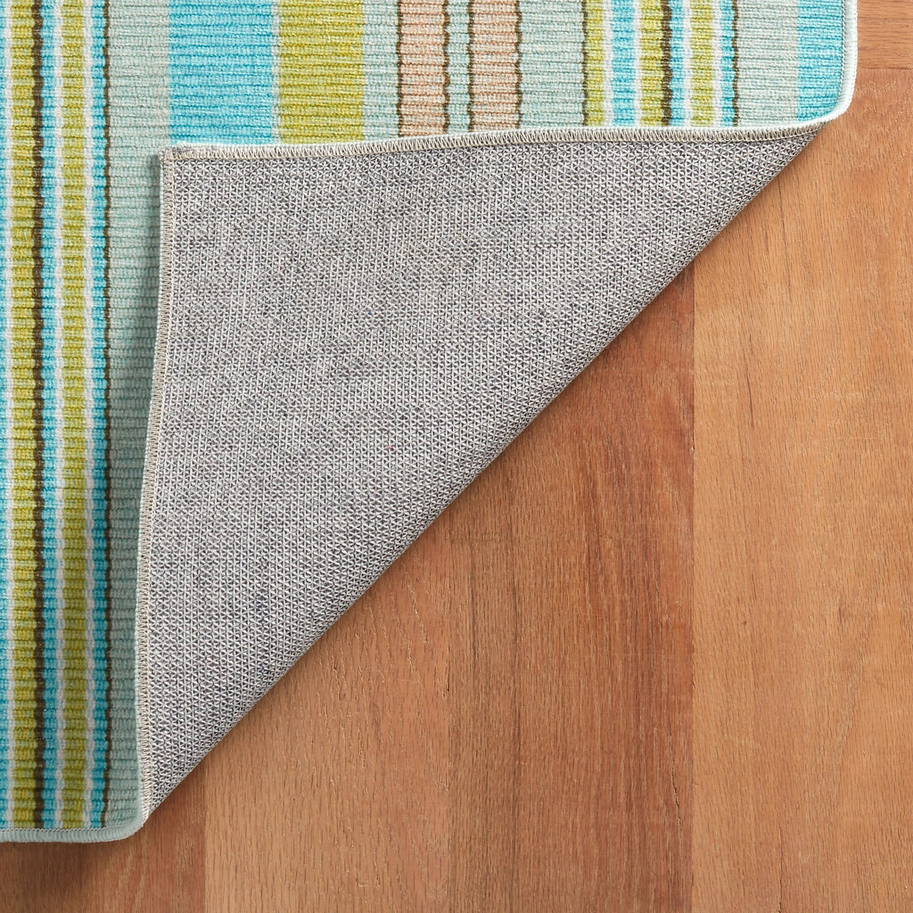 Dash & Albert - Aquinnah Ticking Multi Machine Washable Rug