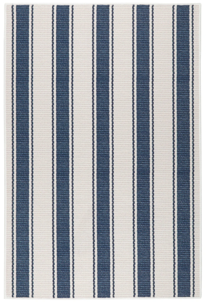 Dash & Albert - Blue Awning Stripe Machine Washable Rug