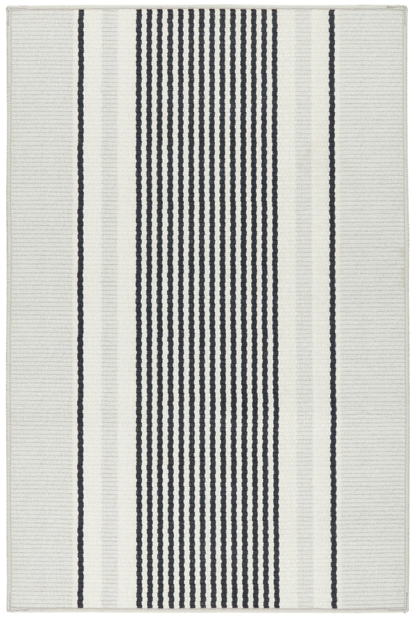 Dash & Albert - Gunner Stripe Grey Machine Washable Rug