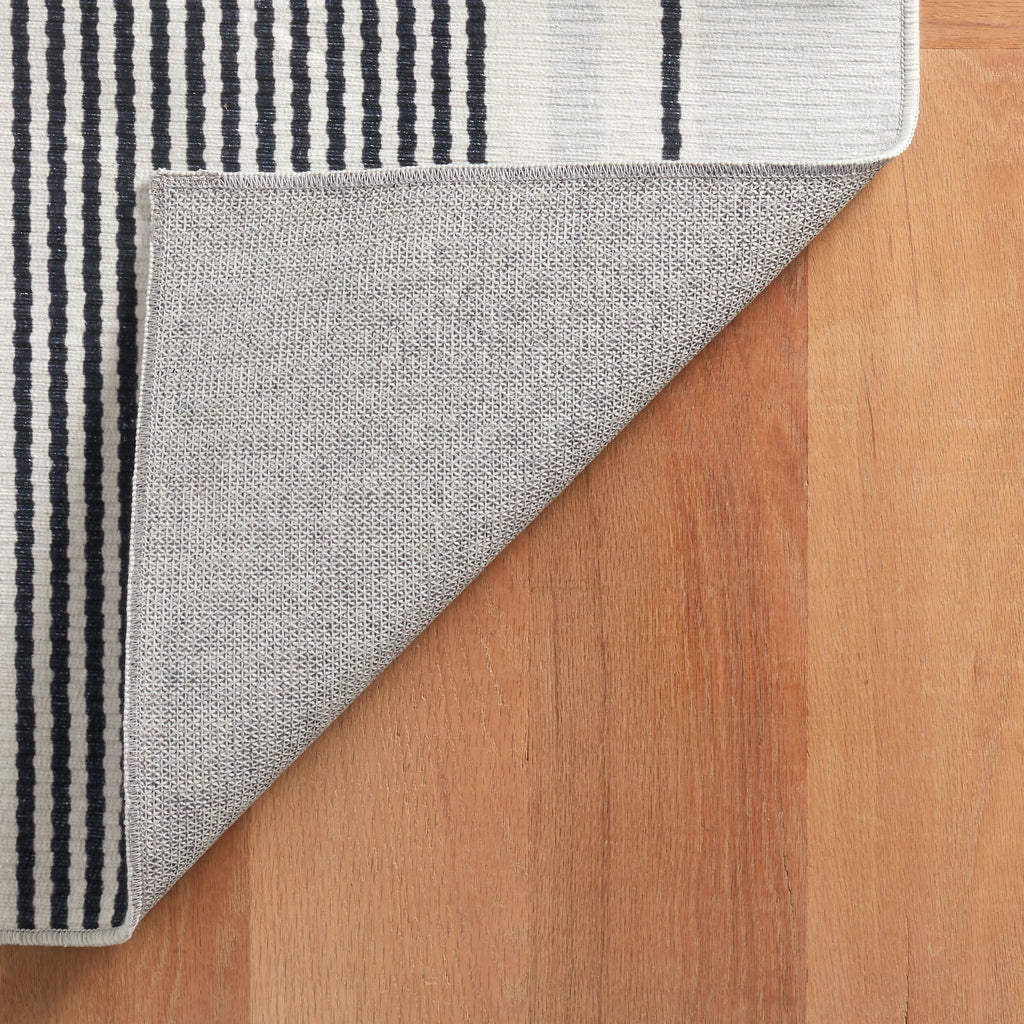 Dash & Albert - Gunner Stripe Grey Machine Washable Rug