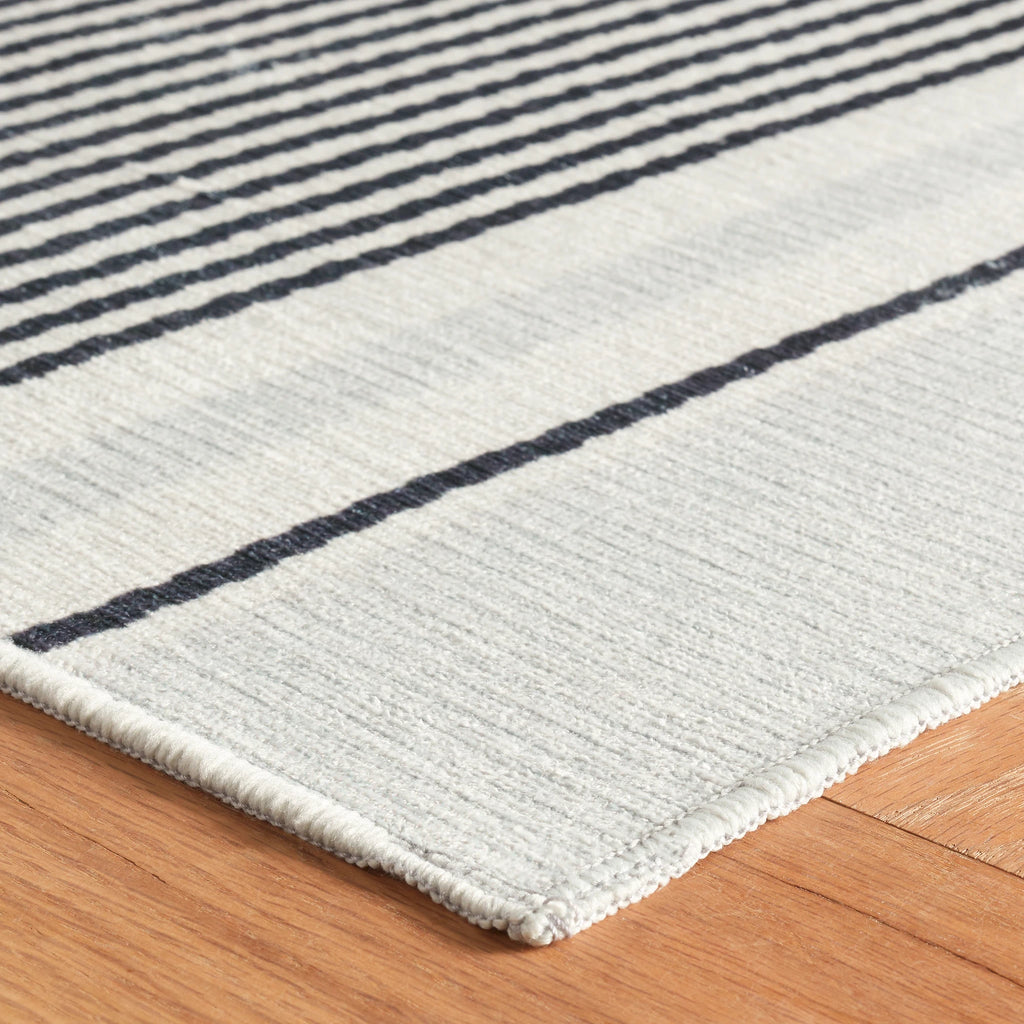 Dash & Albert - Gunner Stripe Grey Machine Washable Rug