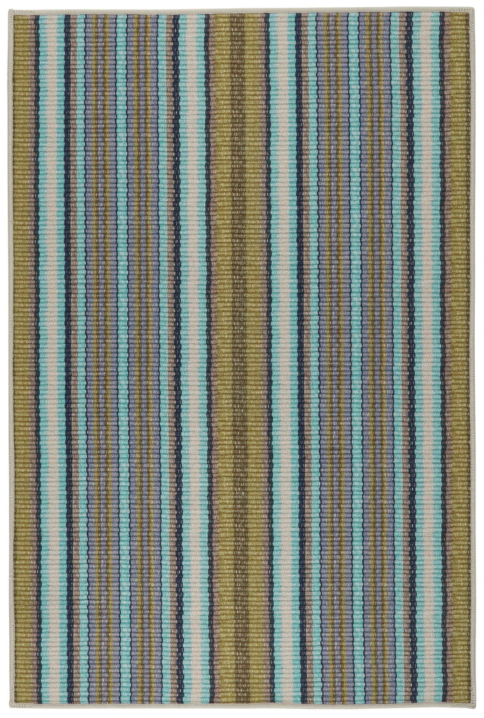 Dash & Albert - Treehouse Stripe Green Machine Washable Rug