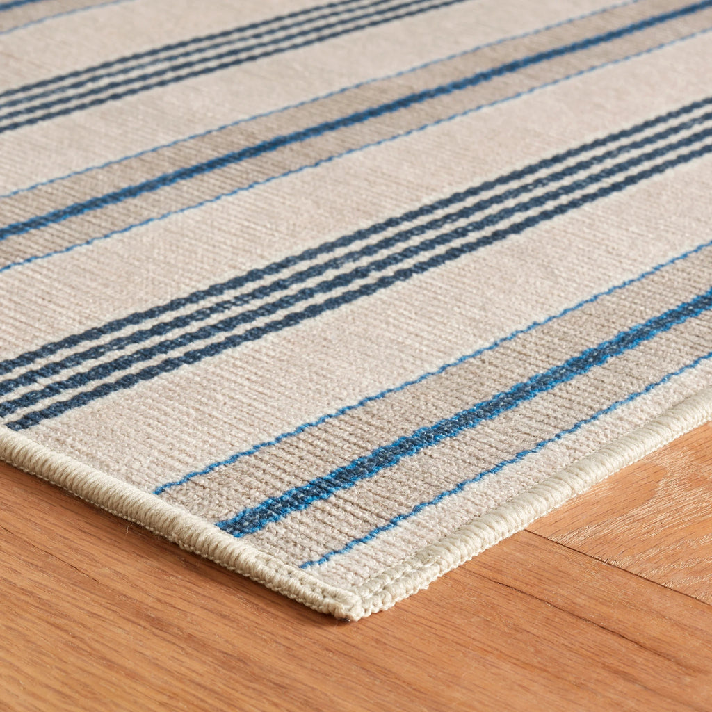 Dash & Albert - Nimes Ticking Neutral Machine Washable Rug