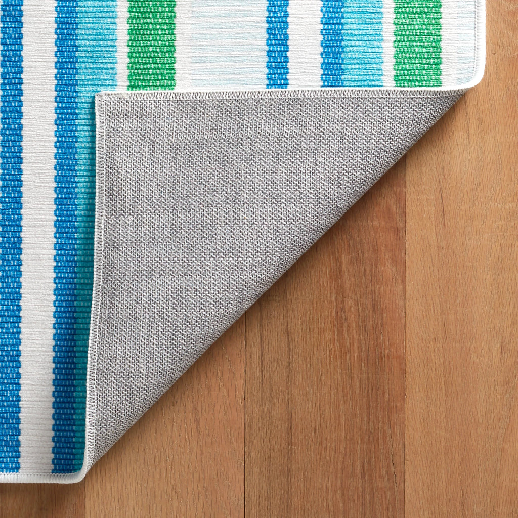 Dash & Albert - Always Greener Cobalt/Green Machine Washable Rug
