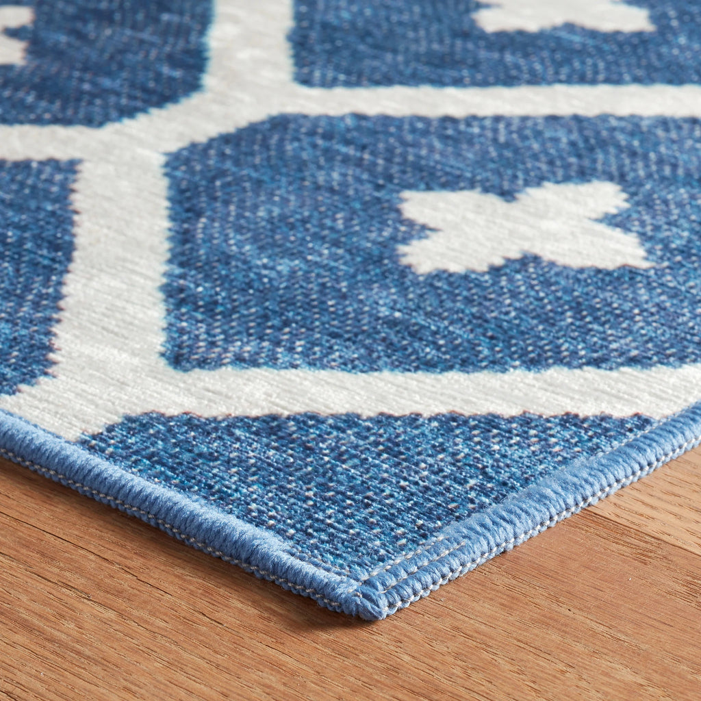 Dash & Albert - Elizabeth Navy Machine Washable Rug