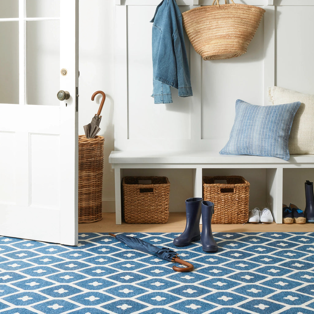 Dash & Albert - Elizabeth Navy Machine Washable Rug