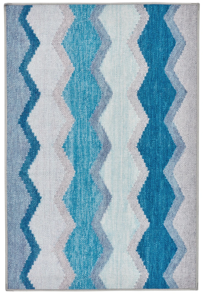 Dash & Albert - Safety Net Blue Machine Washable Rug