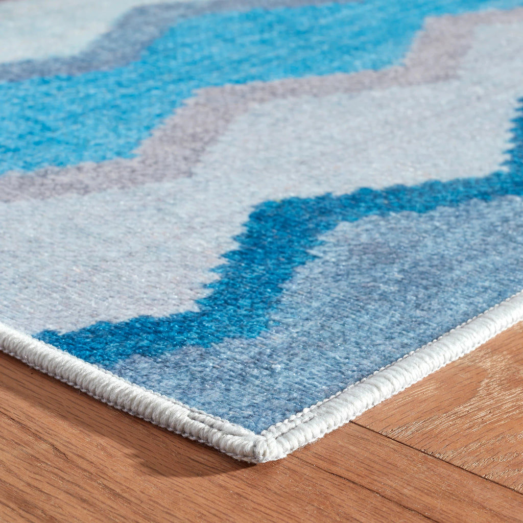 Dash & Albert - Safety Net Blue Machine Washable Rug