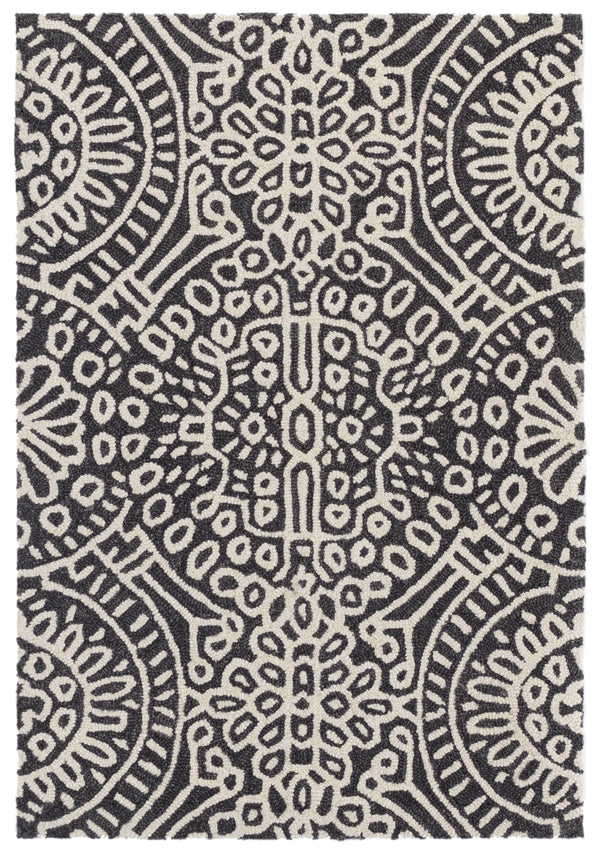 Dash & Albert - Temple Charcoal Hand Micro Hooked Wool Rug