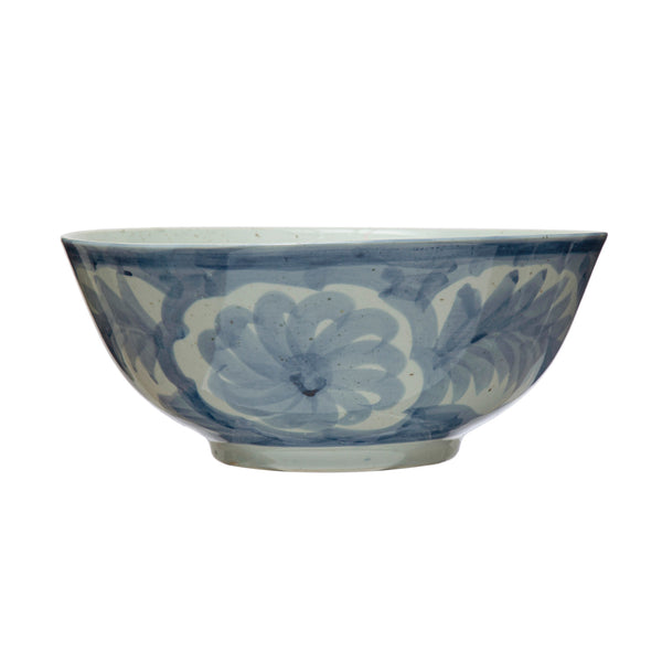 Hand-painted Stoneware Bowl - 14"D