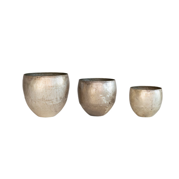 Distressed Metal Planters (Three Sizes Available)