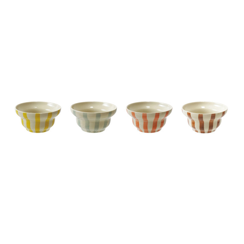 Hand-Painted Striped Bowls (Four Colours Available)