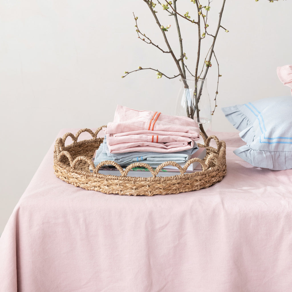 Embroidered Ruffle Tea Towels (Two Colours Available)