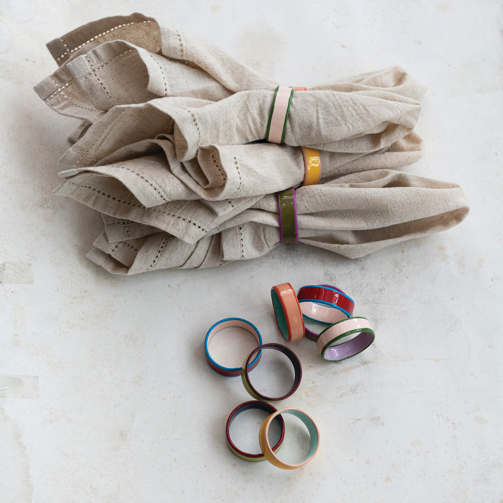 Enameled Napkin Rings (Six Colours Available)