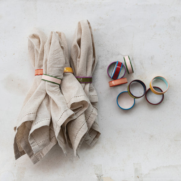 Enameled Napkin Rings (Six Colours Available)